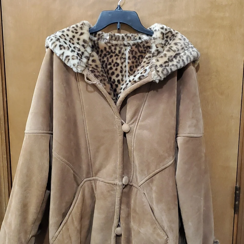 Maurices Leather Suede Animal Print Jacket - Picture 3 of 8